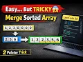 LeetCode 88 Merge Sorted Array O m n Trick Explained in Hindi Interview Question