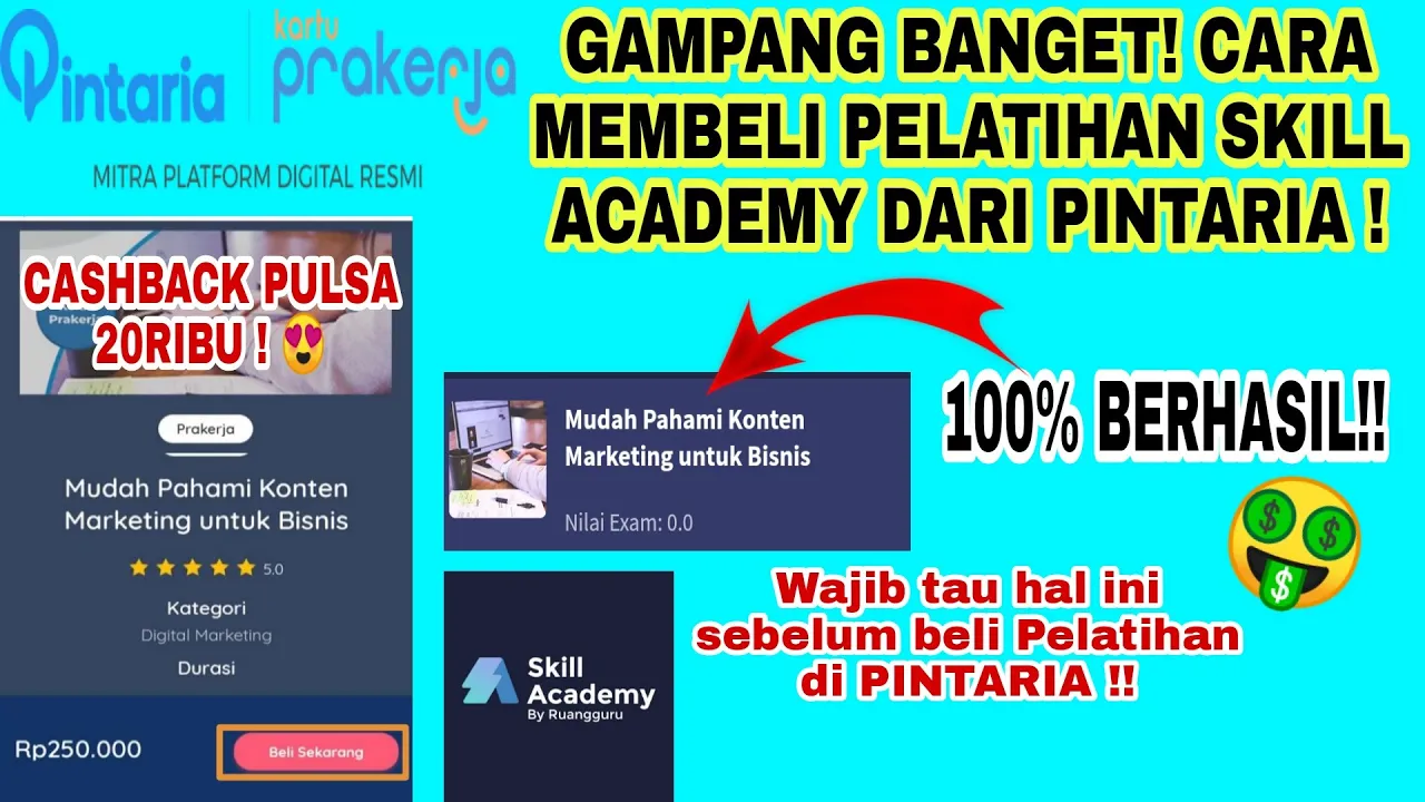 CARA BELI PELATIHAN PRAKERJA SKILL ACADEMY DAPAT PULSA GRATIS 20 RIBU | SKILL ACADEMY → BUKALAPAK ... 