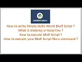 Shell Scripting -2 simple hello world shell script
