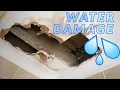 How To Repair a Water Damaged Ceiling After a Leak - Water Damaged Plasterboard Drywall