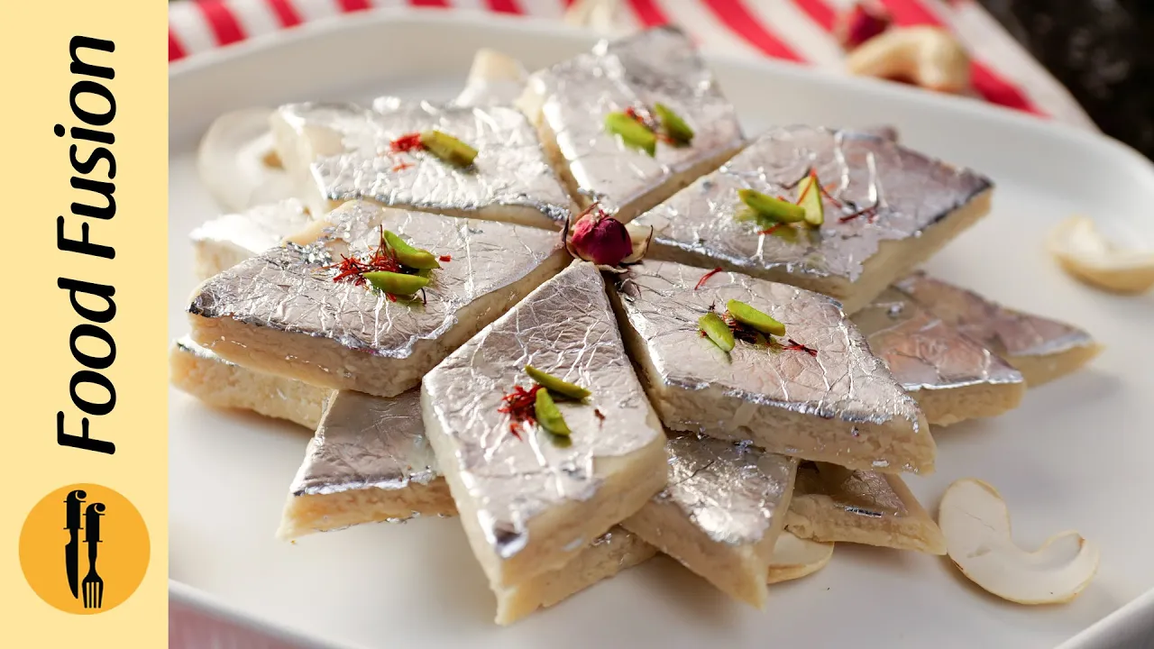 Kaju Katli with only 3 Ingredients Recipe by Food Fusion