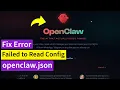 OpenClaw Fix Error Failed to Read Config at opencloaw json ClawdBot MoltBot