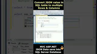 Convert JSON data values into Table rows and columns