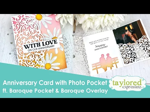 Download MP3 Anniversary Card with Photo Insert | Baroque Pocket & Baroque Overlay | Taylored Expressions