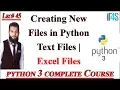 Python Tutorial in Urdu Hindi How to Create New Files using Python Programming