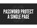 Squarespace Tutorial Password Protect a Single Page