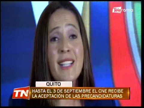Hasta el 3 de septiembre el CNE recibe la aceptación de las precandidaturas