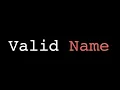 Valid Name learn JavaScript expert level