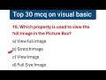 Top 30 MCQ on Visual Basic Visual Basic MCQ questions and answers