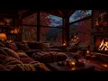 🍂 A Fireside Haven in the Autumn Woods | Gentle Rain, Crackling Fireplace Ambience for Deep Sleep
