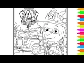 PAW Patrol Coloring Page Marshall Skye Chase Rescue Pups HAPPILY SNOWBALL