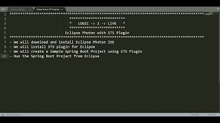 Eclipse Photon STS Plugin Installation with Demo Spring Boot App