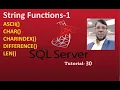 SQL Server Tutorial-30 String Functions - 1 Ascii Char Charindex Difference Len Bangla
