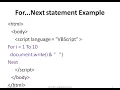 VBScript - Loops and loop Control Statements