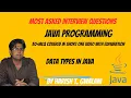 4 Datatypes in Java Most Asked interview questions MCQ in java Gwalani Technical