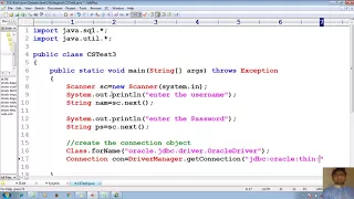 47 Advanced Java Tutorial JDBC pl sql Procedure with JDBC appl for authentication adv java