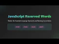 JavaScript Reserved Words Keywords Naming Best Practices for Beginners