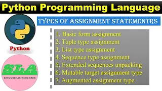 Types of assignment statements in python python for beginners smooth learning adda