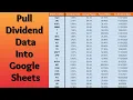 How To Pull Dividend Data Into Google Sheets