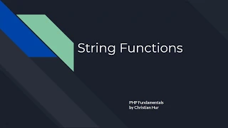 PHP String Functions