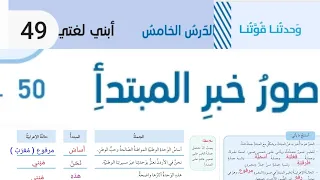 صور خبر المبتدأ صف ثامن عربي شرح الدرس رابط حل الأسئلة في الوصف 