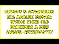 DevOps SysAdmins EC2 Apache server giving some old browsers a self signed certificate