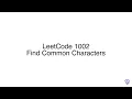 LeetCode 1002 Find Common Characters