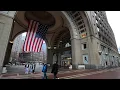 Walking Boston MA Rowes Wharf to Christopher Columbus Waterfront Park via Harborwalk