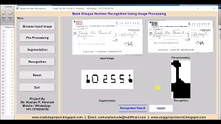Cheque Number Recognition Using Matlab Project With Source Code Cheque Number Identification