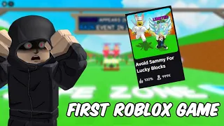 MY FIRST OFFICIAL ROBLOX GAME... (Avoid Sammy For Lucky Blocks)
