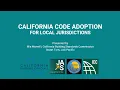 California Code Adoption and Amendment for Local Jurisdictions-2022