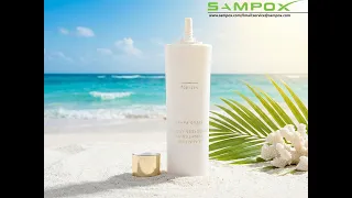 Matte White PE Oval Sunscreen Tube with Gold Cap