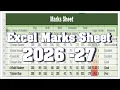 Excel Marks Sheet 2026 - 27 Lunar Computer College