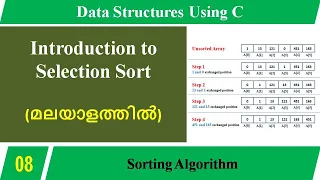 Lecture 8 - Introduction to Selection Sort in Malayalam