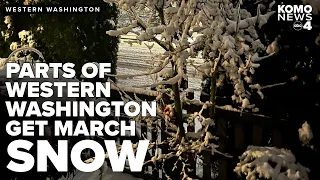 Surprise March snow in parts of western Washington