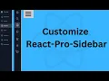 Customize React Pro Sidebar Responsive Sidebar Menu