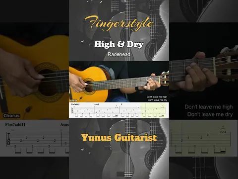 High & Dry - Radiohead - Fingerstyle Guitar Tutorial + TAB & Lyrics #fingerstyle