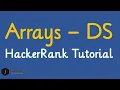 How To Solve Arrays Ds HackerRank Problem