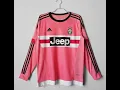 Retro Juventus pink long sleeves soccer jersey S-2XL