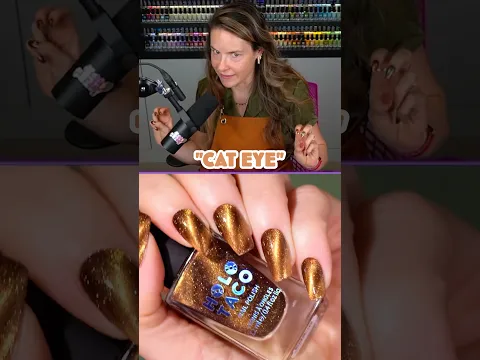 How to get golden cat-eye nails NO GEL🫡💡 Holo Taco nail polish💅 Brûlée Me Away magnetic🧲