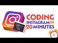 Coding Instagram in 20 Minutes React js Next js Tailwind CSS