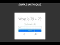 Simple Math Quiz using JavaScript