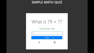 Simple Math Quiz using JavaScript