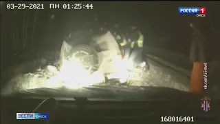 Снежный сугроб помог полицейским задержать пьяного водителя