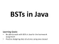 Designing a BST in Java