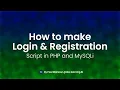 User Registration and Login Script in PHP and MYSQLi