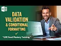 Excel Mastery Live Data Validation Conditional Formatting Data Security for Data Analysts