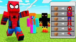 Super Heróis trocam ITENS OPS no minecraft!