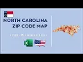 North Carolina Zip Code Map in Excel - Zip Codes List and Population Map