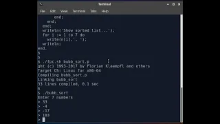 Pascal Program to Perform a Bubble Sort on Numbers